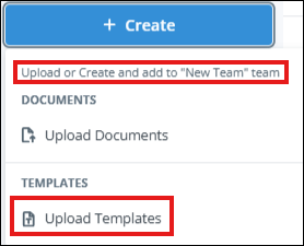 Sharing a Template with Your Team